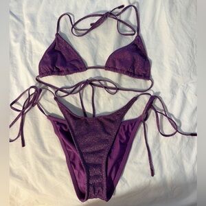 triangl swimwear purple sparkle bikini